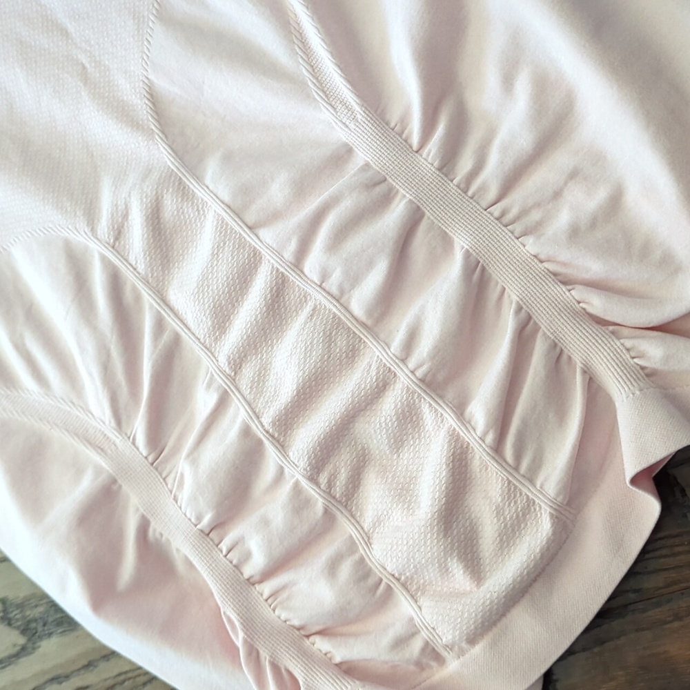 ATHLETA I Pink & Grey Color Block Fast Track Short Sleeve Athletic Tee Top, M - Picture 13 of 14